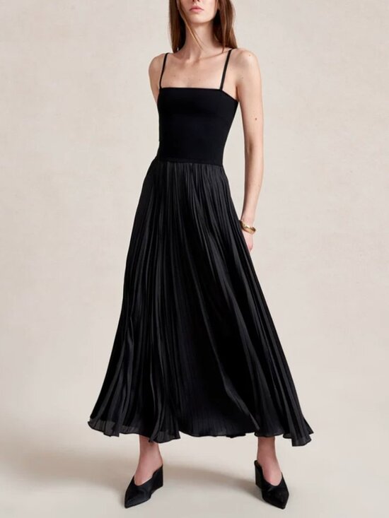 La Ligne Dresses & Skirts - La Ligne Estelle Midi Dress Small Black Noir Classic Stretch